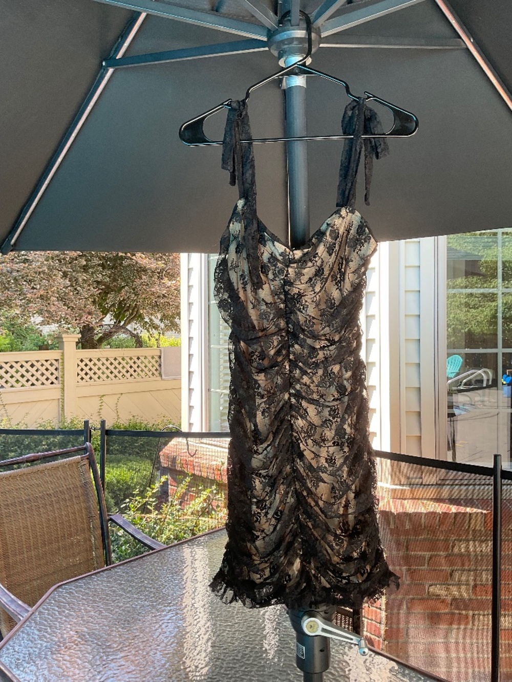 Mini black lace cocktail dress
